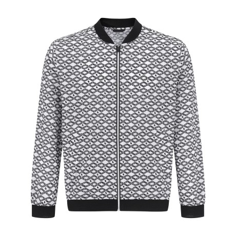 남성 모노그램 패턴 블루종 점퍼