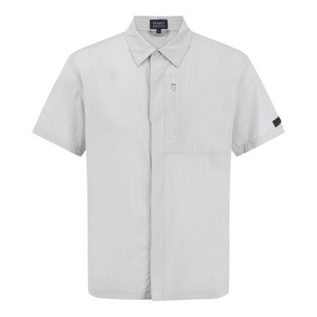 남성 타공 로고 반팔 셔츠형 점퍼