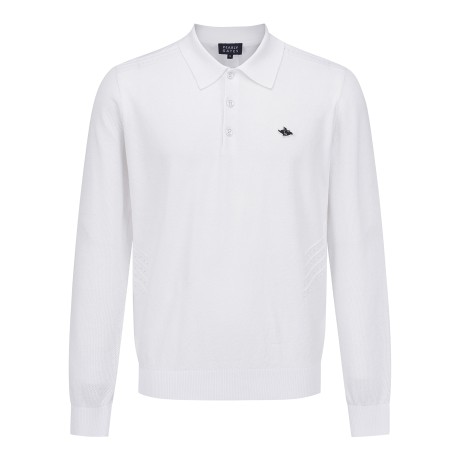 남성 우븐 믹스 메쉬 슬리브 칼라 니트