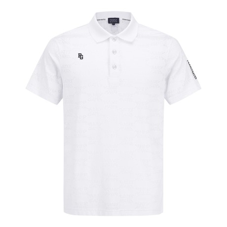 남성 로고 패턴 메쉬 반팔 티셔츠