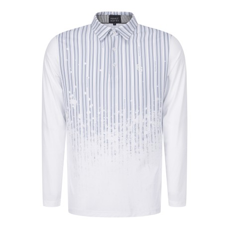 남성 냉감 슬리브 패턴 칼라 긴팔 티셔츠