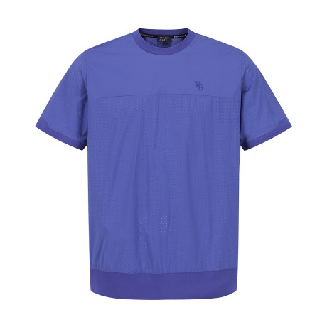 남성 타공 믹스 반팔 티셔츠