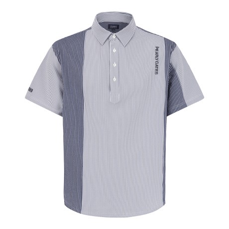 남성 스트라이프 패턴 블록 시어서커 티셔츠