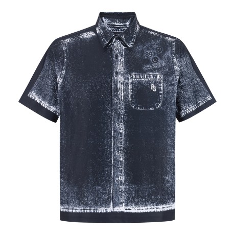 남성 데님 프린팅 반팔 티셔츠