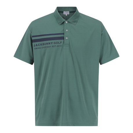 남성 잭바니 배색 라인 칼라 반팔 티셔츠