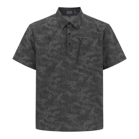 남성 헴 스트링 카모 패턴 반팔 점퍼