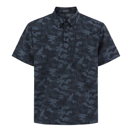 남성 헴 스트링 카모 패턴 반팔 점퍼