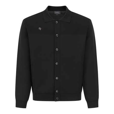 남성 솔리드 골조직 믹스 카라 가디건