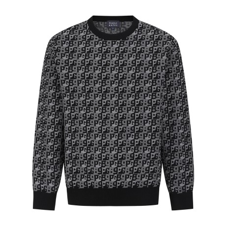 남성 로고 패턴 자카드 니트