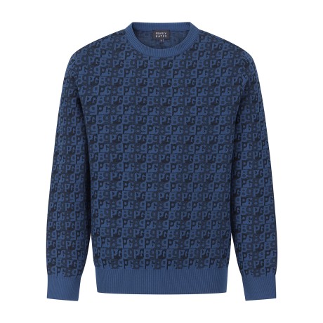 남성 로고 패턴 자카드 니트