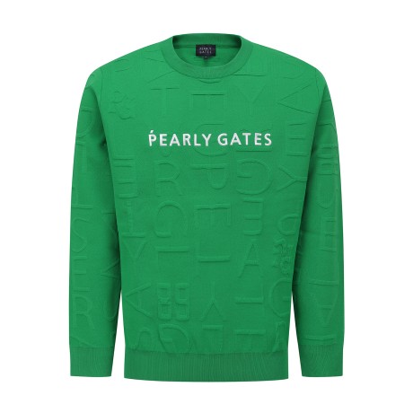 남성 로고 패턴 솔리드 긴팔 니트