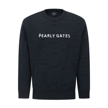 남성 로고 패턴 솔리드 긴팔 니트