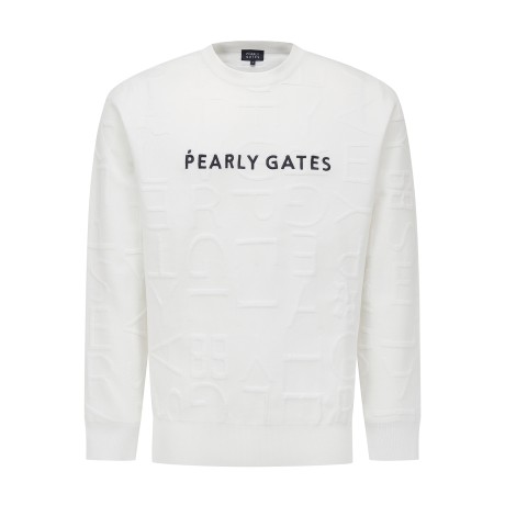 남성 로고 패턴 솔리드 긴팔 니트