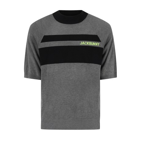 남성 잭바니 자카드 래글런 반팔 니트