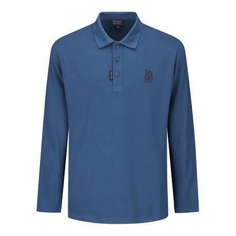 남성 모노그램 로고 카라 긴팔 티셔츠