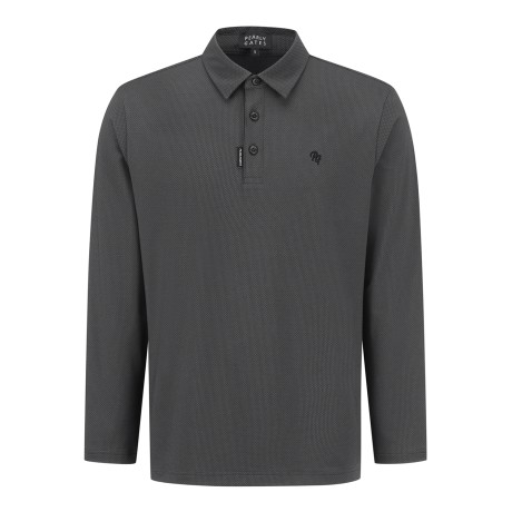 남성 다이아몬드 자카드 카라 긴팔 티셔츠