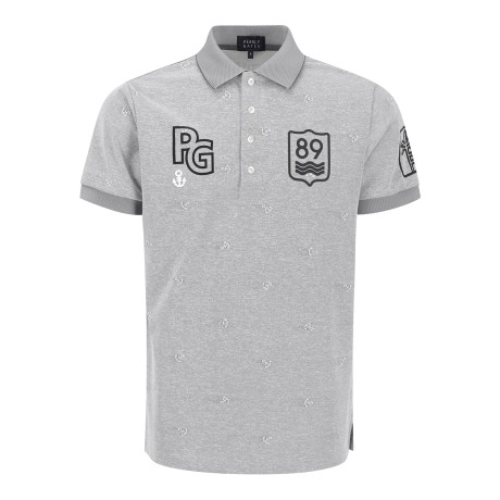 남성 PG 마린 패턴 피케 반팔 티셔츠