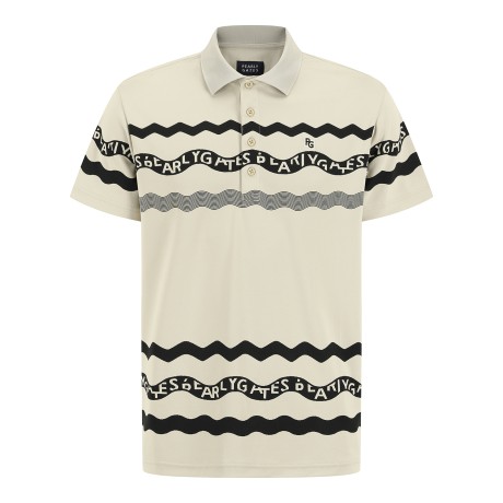 남성 로고 웨이브 패턴 카라 반팔 티셔츠