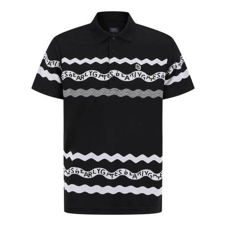 남성 로고 웨이브 패턴 카라 반팔 티셔츠