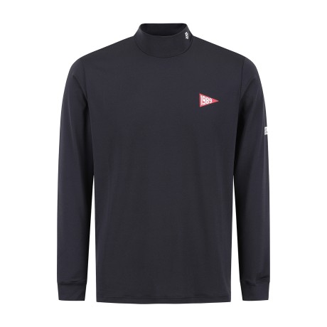 남성 PG 프린팅 모크넥 기능성 긴팔 티셔츠