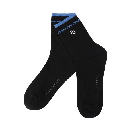 남성 로고 자수 포인트 중목 양말