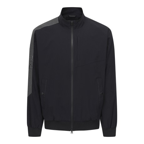 남성 스트라이프 밴딩 블록 슬리브 점퍼