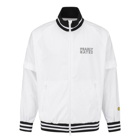 남성 스마일 소매 탈착 백 지퍼 점퍼