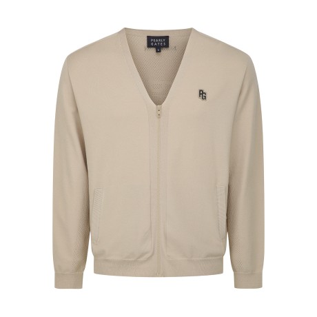 남성 메쉬 믹스 집업 니트 가디건