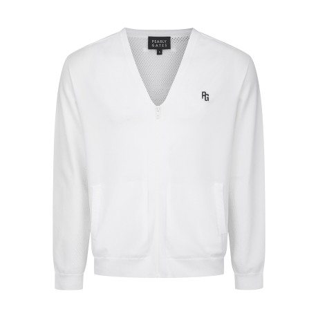 남성 메쉬 믹스 집업 니트 가디건