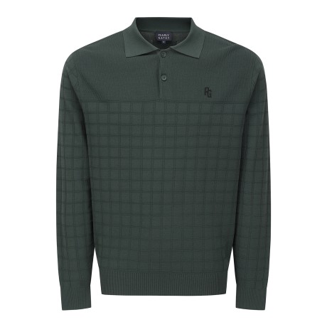 남성 블록 체크 조직감 믹스 긴팔 니트