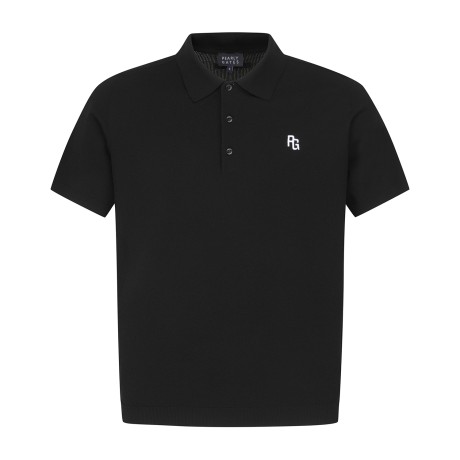 남성 사이드 메쉬 블록 카라 반팔 니트