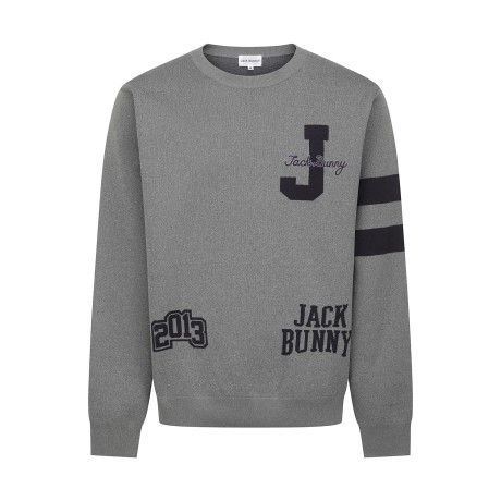 남성 잭바니 로고 자카드 긴팔 니트