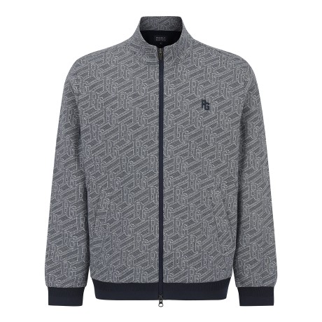 남성 사선 로고 하이넥 집업 티셔츠