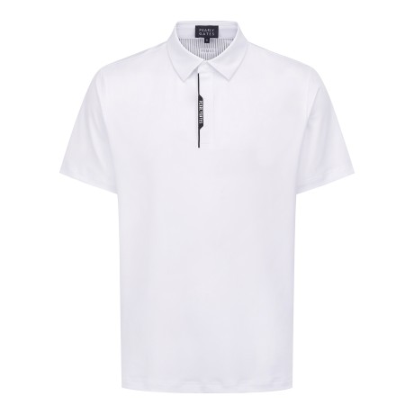 남성 배색 로고 플래킷 카라 반팔 티셔츠