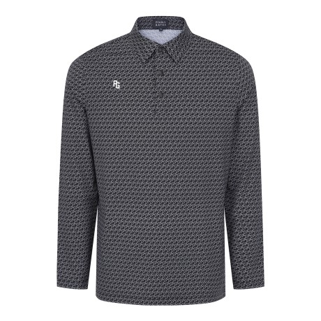 남성 스마일 골프공 패턴 카라 티셔츠