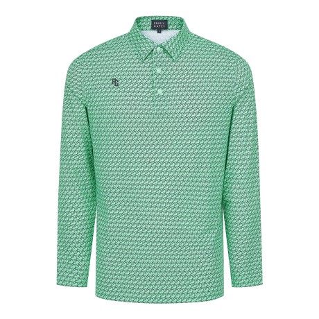 남성 스마일 골프공 패턴 카라 티셔츠