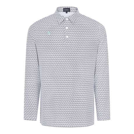 남성 스마일 골프공 패턴 카라 티셔츠