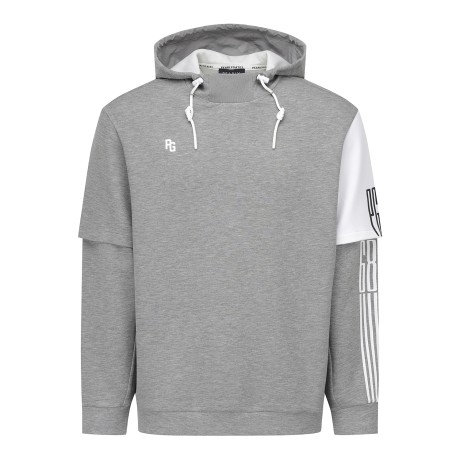 남성 레이어드 슬리브 후드 긴팔티셔츠