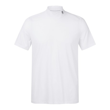 남성 모크넥 로고 반팔 티셔츠