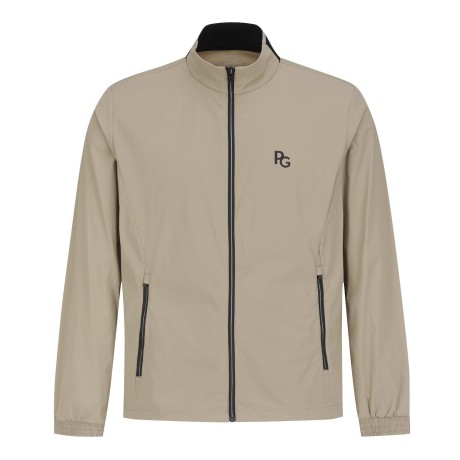 남성 밴딩넥 로고 집업 점퍼