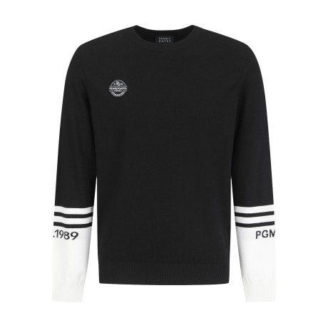 [ONLY BUCKET] 남성 로고 패치 컬러 블록 긴팔 니트