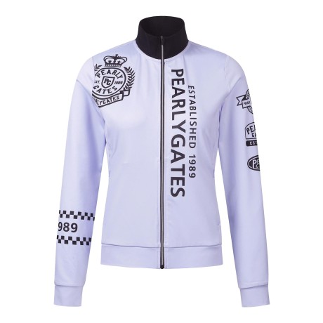 여성 로고 나염 하이넥 집업 점퍼