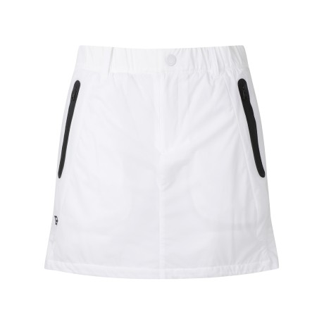 여성 백 로고 플리츠 블록 스커트