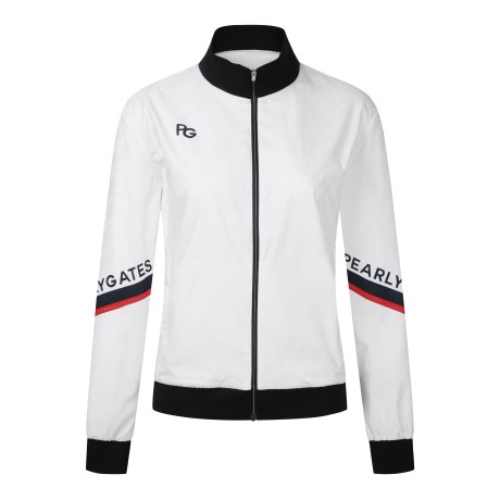 여성 스마일 하이넥 로고 집업 점퍼