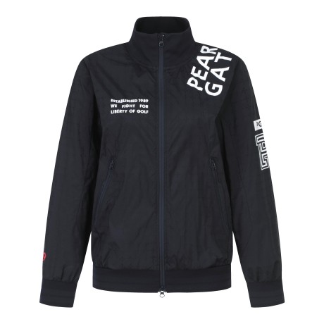 여성 로고 프린팅 체크 집업 점퍼