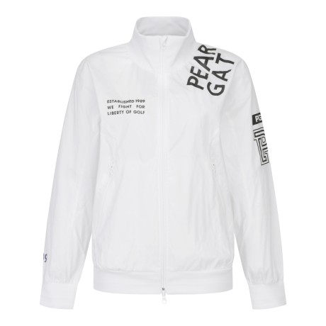 여성 로고 프린팅 체크 집업 점퍼