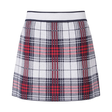 [ONLY BUCKET] 여성 스마일 글렌체크 니트 큐롯 스커트