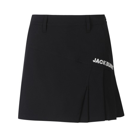 여성 로고 언발 플리츠 스커트