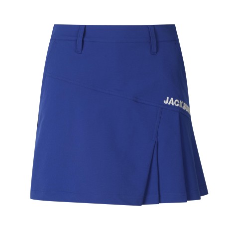 여성 로고 언발 플리츠 스커트