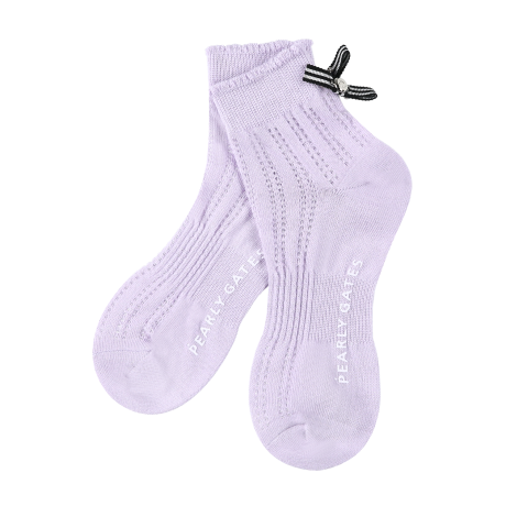 여성 스트라이프 리본 포인트 메쉬 단목 양말